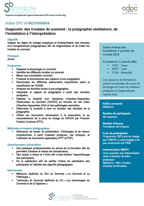 Programme Formation Sommeil